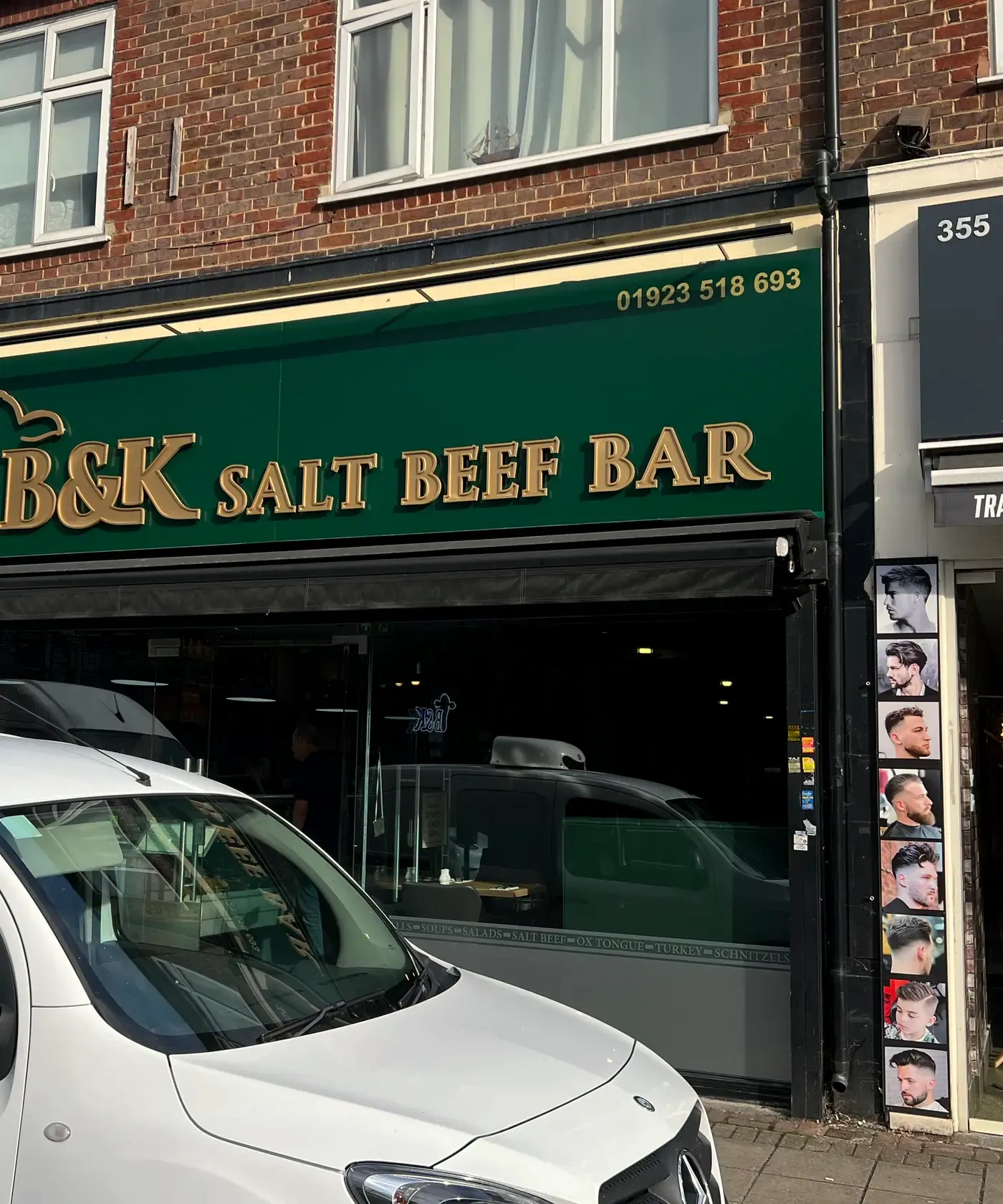 B&K Salt Beef Bar shop front in Hatch End