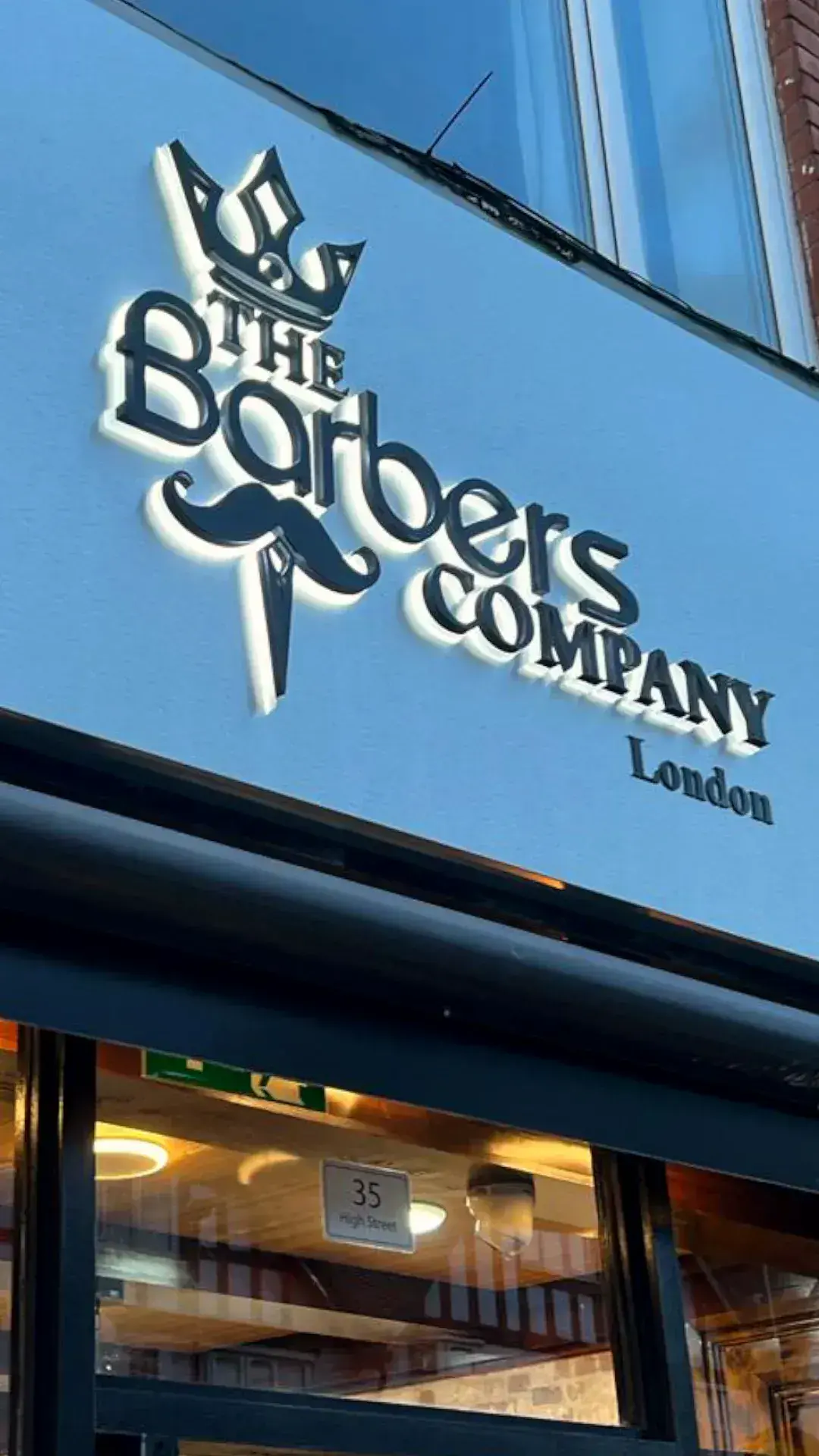 Sign Group Brushed silver aluminium with acrylic and foamex logo London Shop Sign
